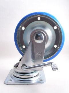 ナンシン　産業用キャスター　車輪径１５０ｍｍ　ウレタン（B入）　プレート式自在　ストッパー付　ＳＴＭ－１５０ＶＵｗ－３