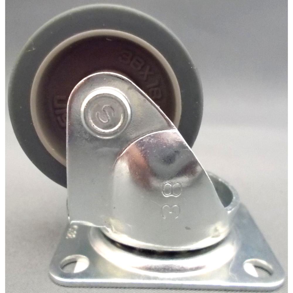 ナンシン　汎用キャスター　車輪径３８ｍｍ　TPゴム・グレー　プレート式自在　ＳＴＣ－３８ＥＭ