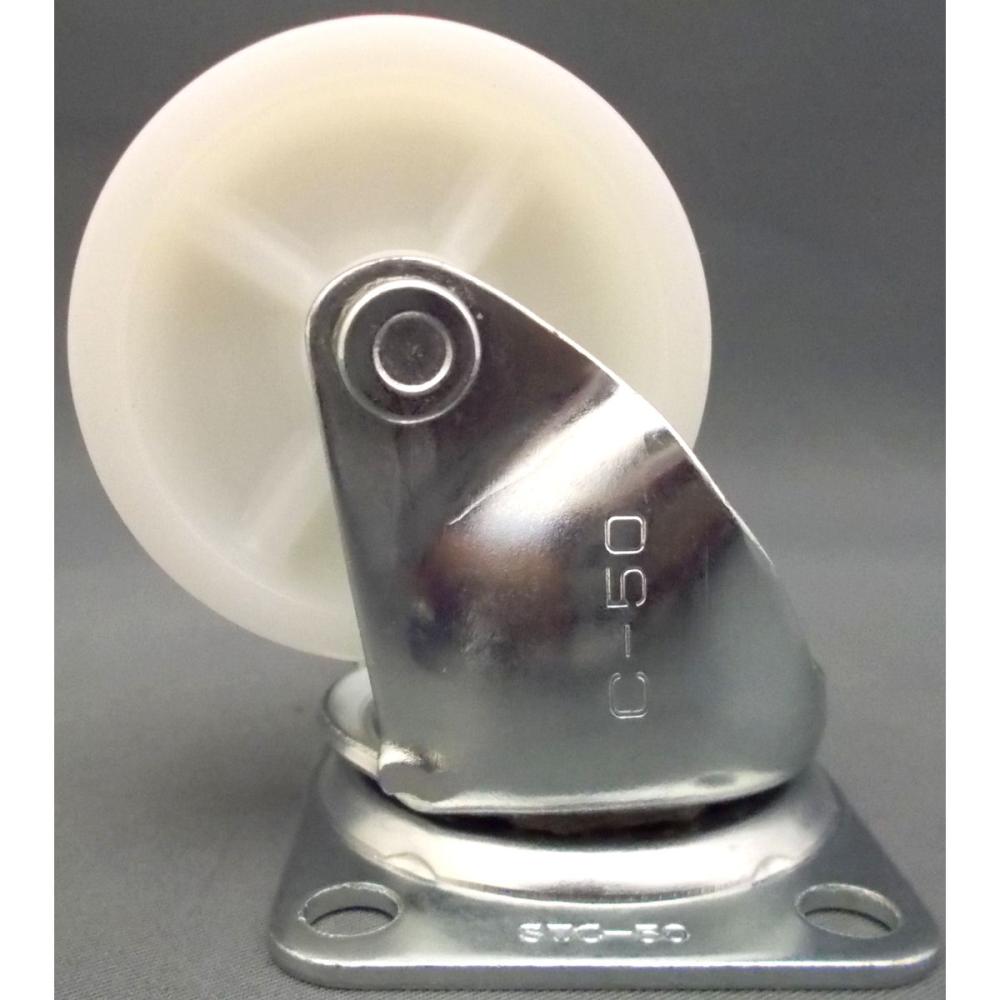 ナンシン　汎用キャスター　車輪径５０ｍｍ　ナイロン・白　プレート式自在　ＳＴＣ－５０ＮＭ