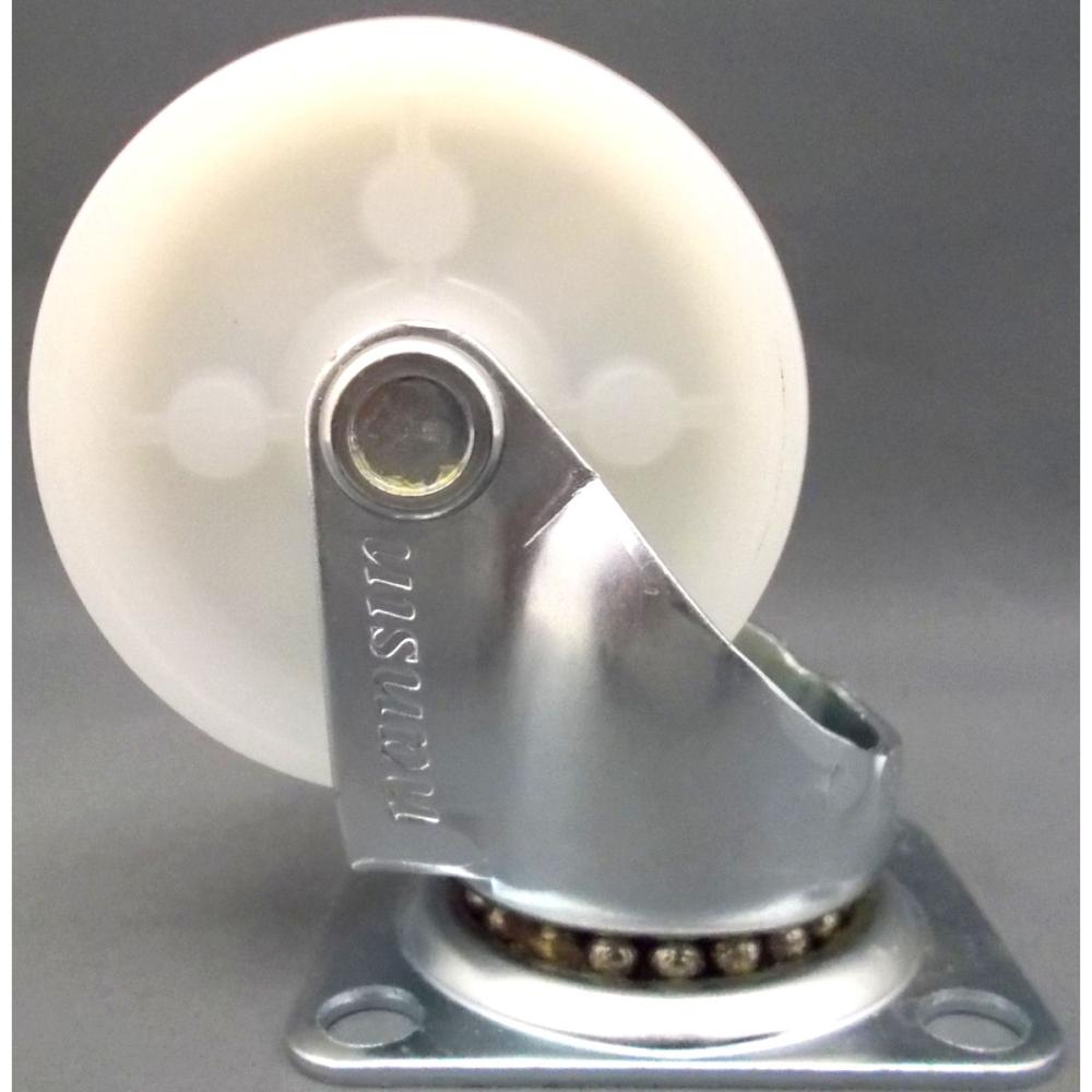 ナンシン　汎用キャスター　車輪径７５ｍｍ　ナイロン・白　プレート式自在　ＳＴＣ－７５ＮＭ