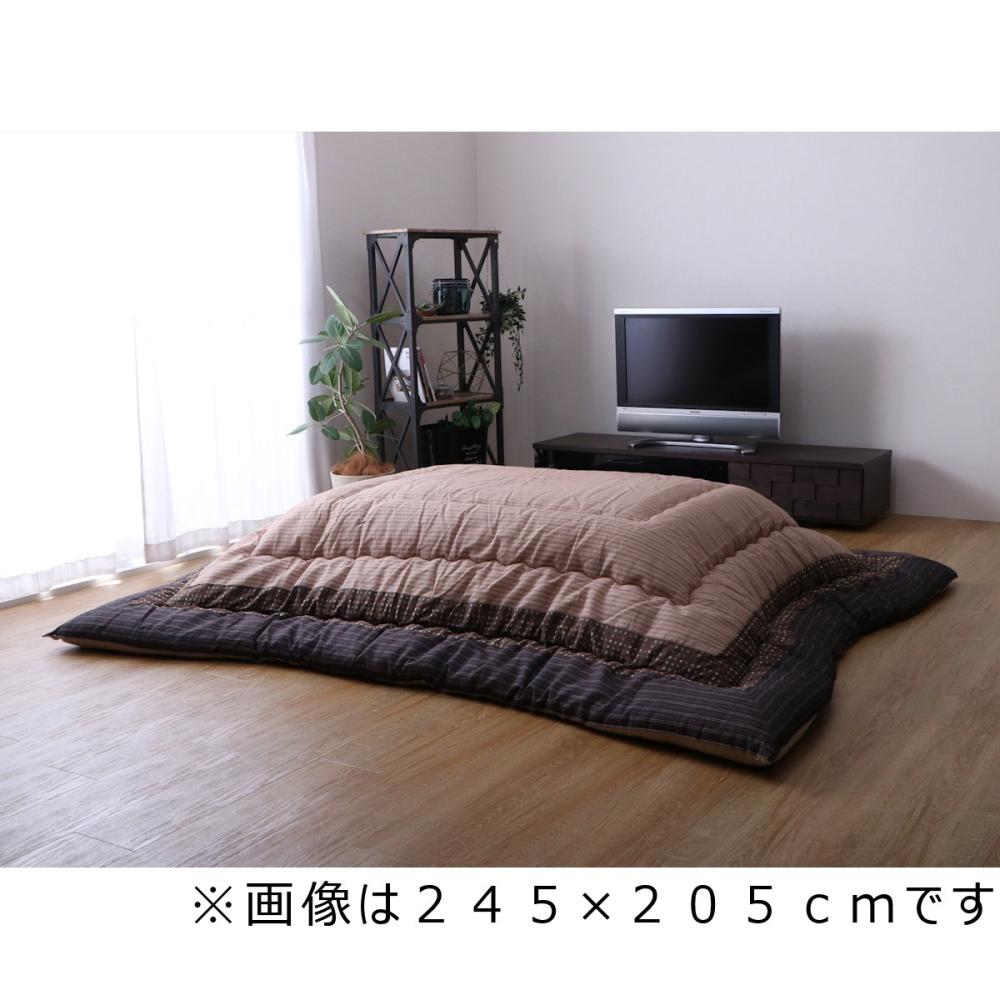 イケヒコ　こたつ掛布団　ゆかり　ブラウン　大判正方形　２０５×２０５ｃｍ