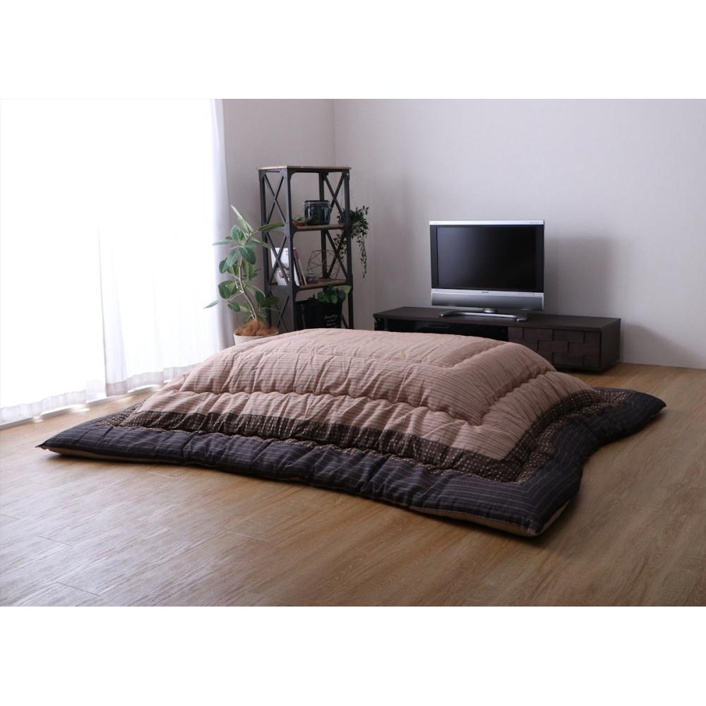 イケヒコ　こたつ掛布団　ゆかり　ブラウン　大判長方形　２４５×２０５ｃｍ