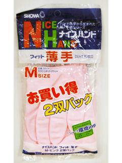 ナイスハンド　フィット薄手２双パック　Ｍ　ピンク