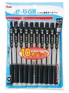 ぺんてる　ドットイーボール　黒　１０Ｐ