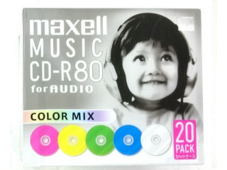 日立マクセル　音楽用ＣＤ－Ｒ　８０分　カラー２０枚