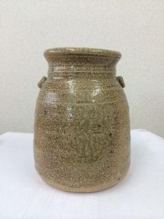 信楽　ビードロ耳付　花入