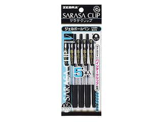 ゼブラ　ジェルボールペン　サラサクリップ０．７　黒　５本入