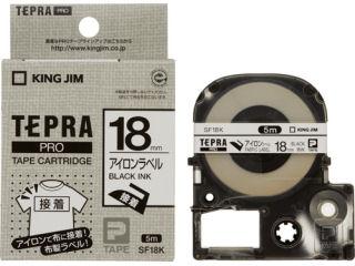 テプラ　ＰＲＯテープカートリッジ　アイロンラベル　白地／黒文字　幅１８ｍｍ