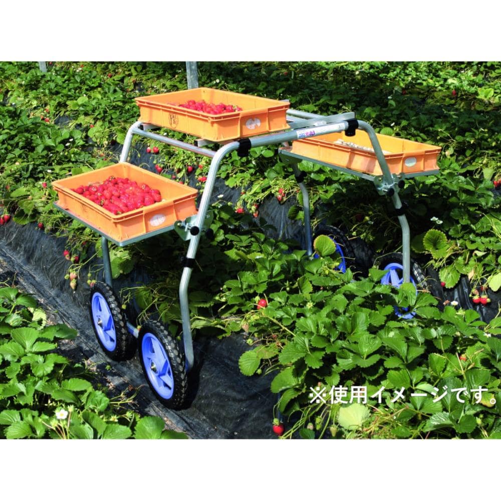 ハラックス　アルミいちご収穫台車　楽太郎　ノーパンクタイヤ仕様　ＲＡ－６１２