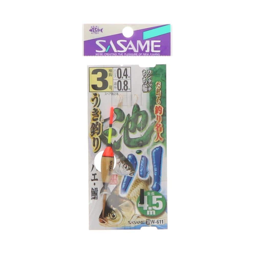 ささめ針　池・川うき釣り　３－０．４　４．５ｍ　Ｗ－６１１