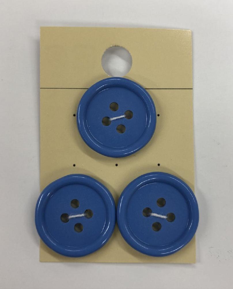 ４つ穴ボタン　２１ｍｍ　青　１００４