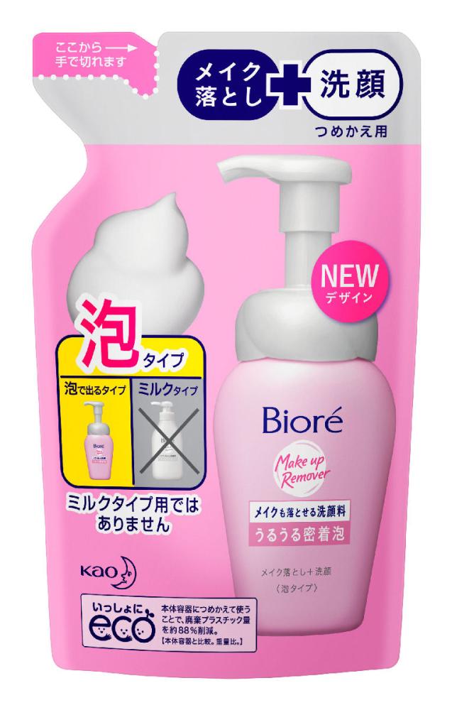 花王　ビオレ　メイクも落とせる洗顔料　うるうる密着泡　詰め替え　１４０ｍＬ