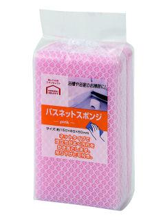 你的品牌名セレクト　バスネットスポンジ　ピンク