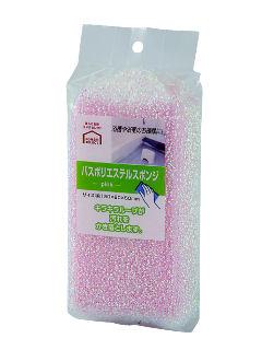 你的品牌名セレクト　ポリエステル　バススポンジ　ピンク
