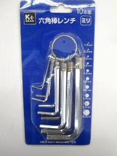 Ｋ＋ＧＥＡＲ　六角棒レンチ１０本組ミリ　Ｋ６－１０１０Ｍ