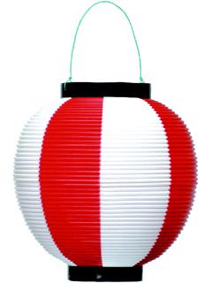 ササガワ　店飾用品ポリ提灯　丸　赤白