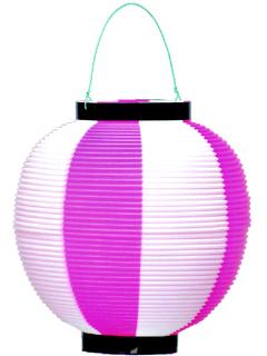 ササガワ　店飾用品ポリ提灯　丸　桃白
