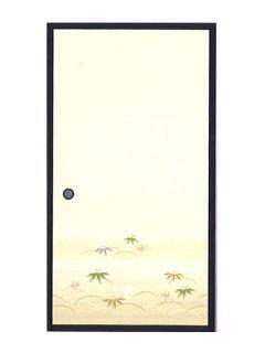 Ｅ×アイロン貼り糸入りふすま紙（１枚入り）　９５×１８０ｃｍ　Ｎｏ．０９２　笹