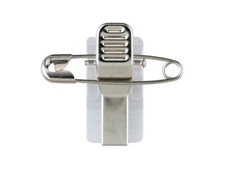 オープン　名札用クリップ　両用粘着テープ付（接着タイプ）　５個入　ＮＢ－１Ｐ