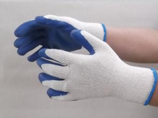 ゴム引き手袋　ブルー　５双組