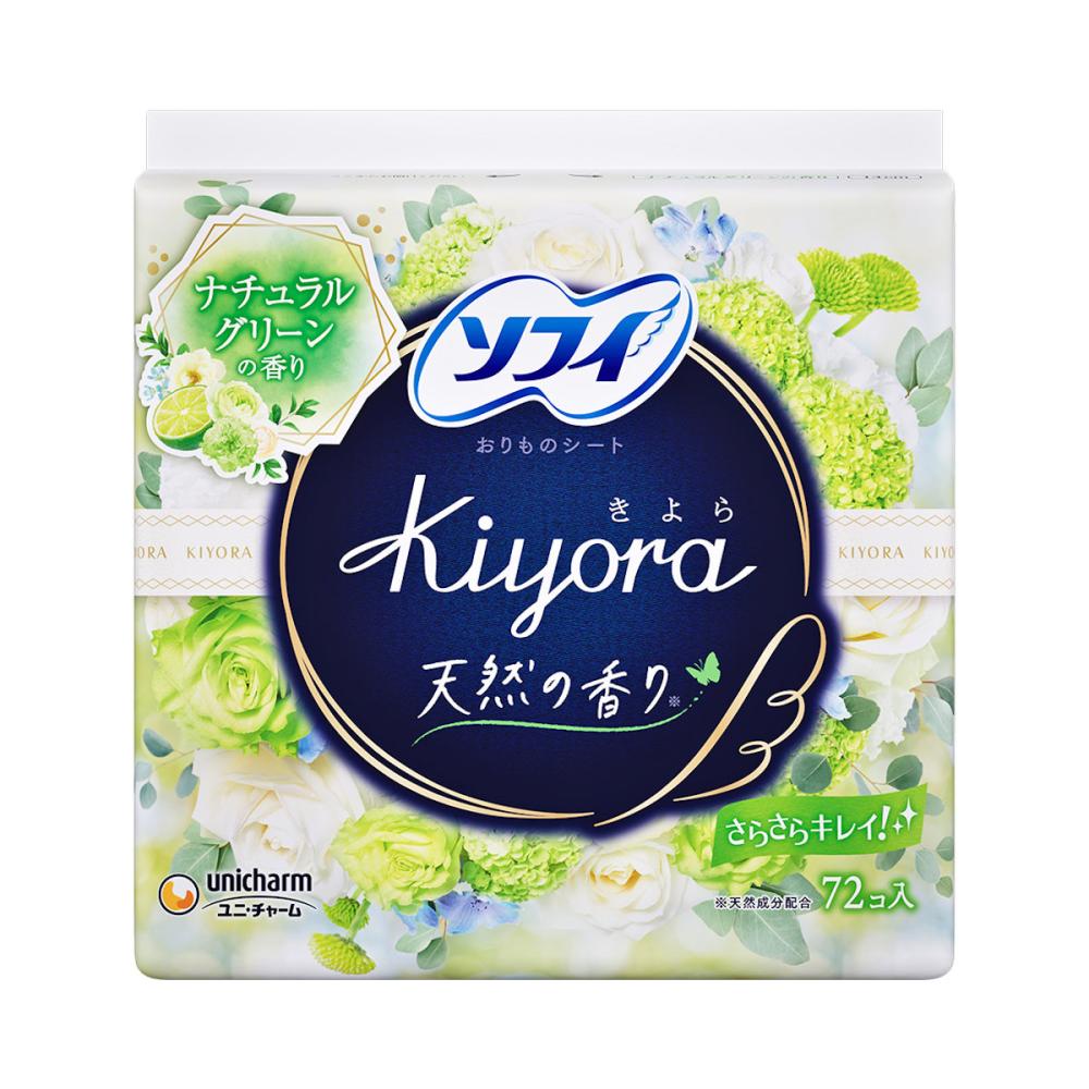 ユニ・チャーム　ソフィ　Ｋｉｙｏｒａ　おりものシート　ナチュラルグリーン　７２枚入り