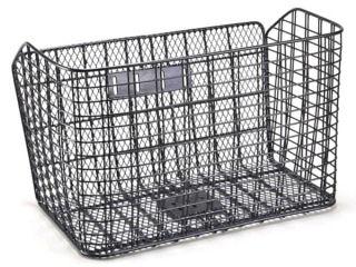 Ｄ型特大バスケット（ワイヤー／メッシュ）金具付　ブラックメタル