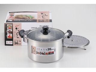 ステンレス製　ガラス蓋付　兼用鍋　２６ｃｍ　Ｈ５８７３