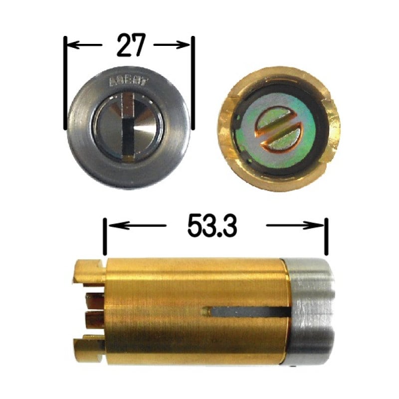 ＭＩＷＡ用取替シリンダー　ＬＳ５－ＲＡ　シルバー