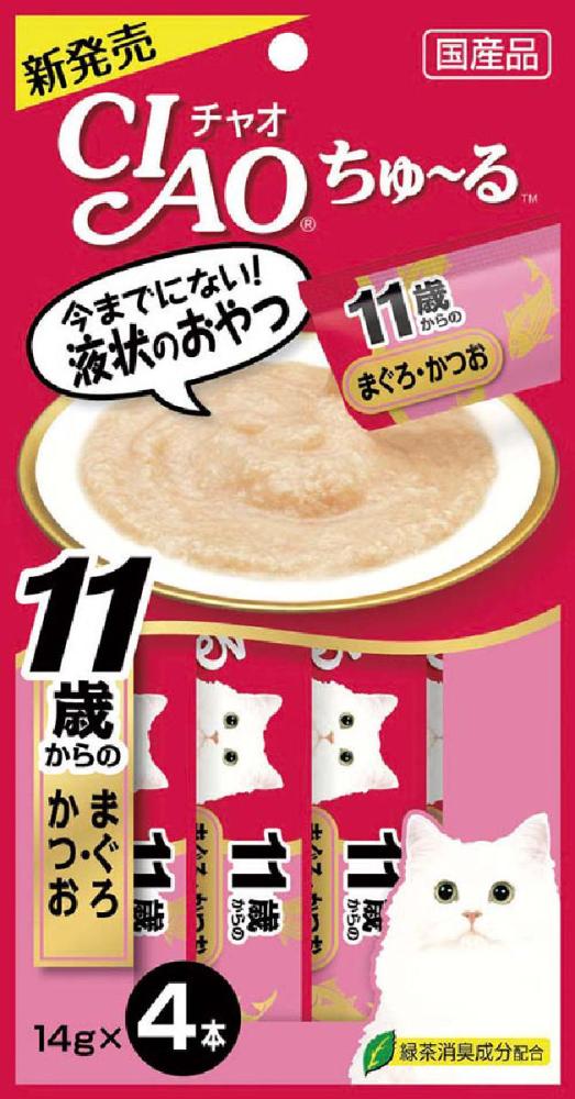 いなば　ＣＩＡＯ（チャオ）ちゅ～る　１１歳からのまぐろ・かつお　１４ｇ×４本入り