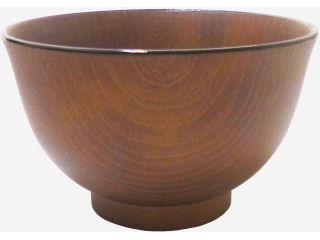 【会津塗】洗浄椀　茶　羽反全木目　３７０ｍＬ