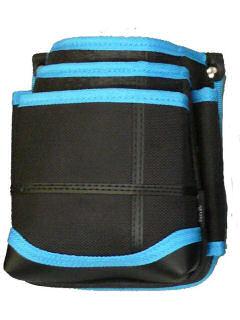 ３段腰袋　黒／青　　