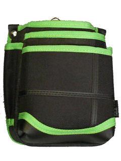 ３段腰袋　黒／緑　　