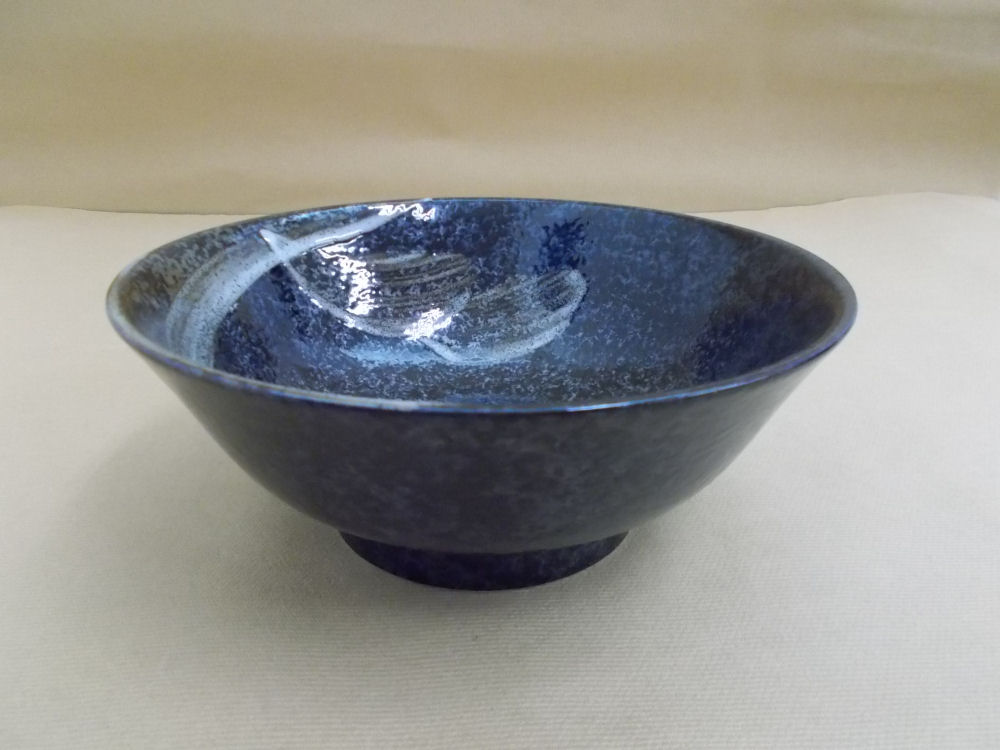 【美濃焼】反高台ラーメン丼　荒刷毛　１４００ｍＬ