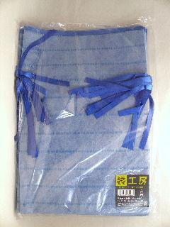 不織布巾着底マチ付袋Ｍ　ブルー　１０枚入