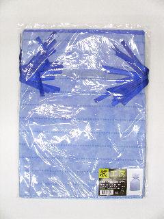 不織布巾着底マチ付袋Ｌ　ブルー　１０枚入