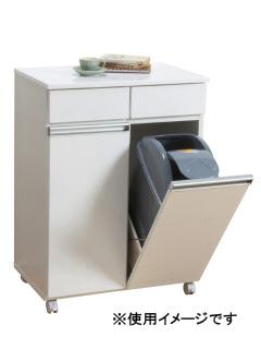 組立不要ダイニングダストボックス２Ｄ　ホワイト