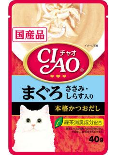 いなば　ＣＩＡＯ（チャオ）パウチ　まぐろささみ・しらす入り　４０ｇ