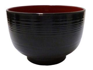【会津塗】洗浄椀　刷毛目　黒内朱　５００ｍＬ