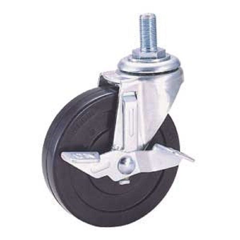 ナンシン　ねじ込み式自在ゴムキャスターストッパー付き　ＳＥＬ７５ＲＬ　Ｓ－１　７５ｍｍ