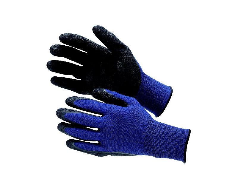 天然ゴム背抜き手袋　３双組　Ｍ　ネイビー