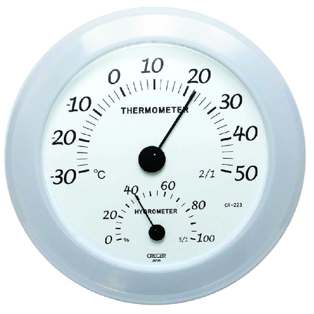 壁掛用アナログ温湿度計　ホワイト　ＣＲ－２２３Ｗ