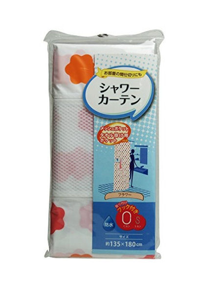 シャワーカーテンＥＶＡ　ポケット付フラワー