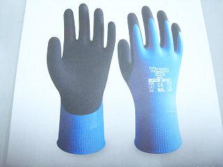 ユニワールド　ワンダーグリップアクア　プレミアムフィニッシュ加工天然ゴム手袋　ブルー　ＸＬ　ＷＧ３１８