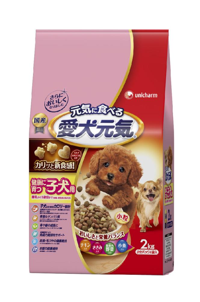 ユニ・チャーム　愛犬元気　子犬　チキンささみ小魚入り　２ｋｇ