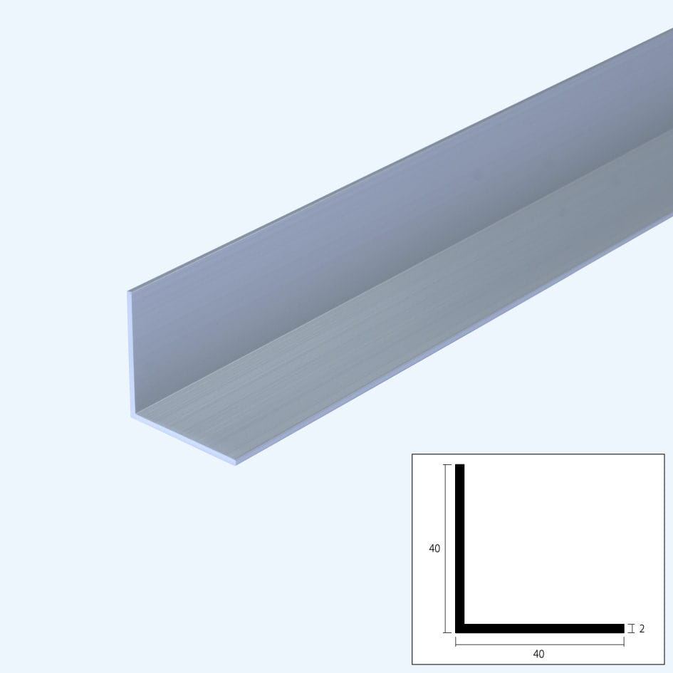 アルミアングル　２．０×４０×４０×２０００　シルバー