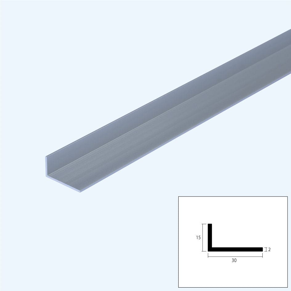アルミアングル　２．０×３０×１５×２０００　シルバー