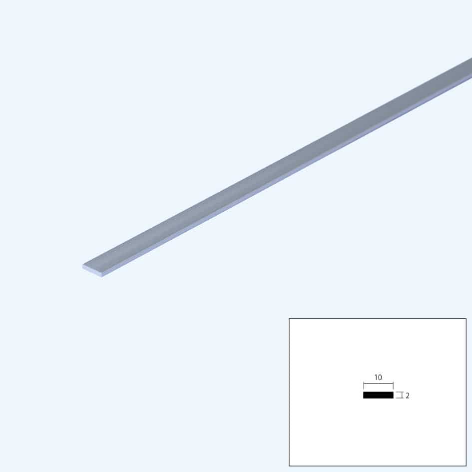 アルミフラットバー　２．０×１０×２０００　シルバー