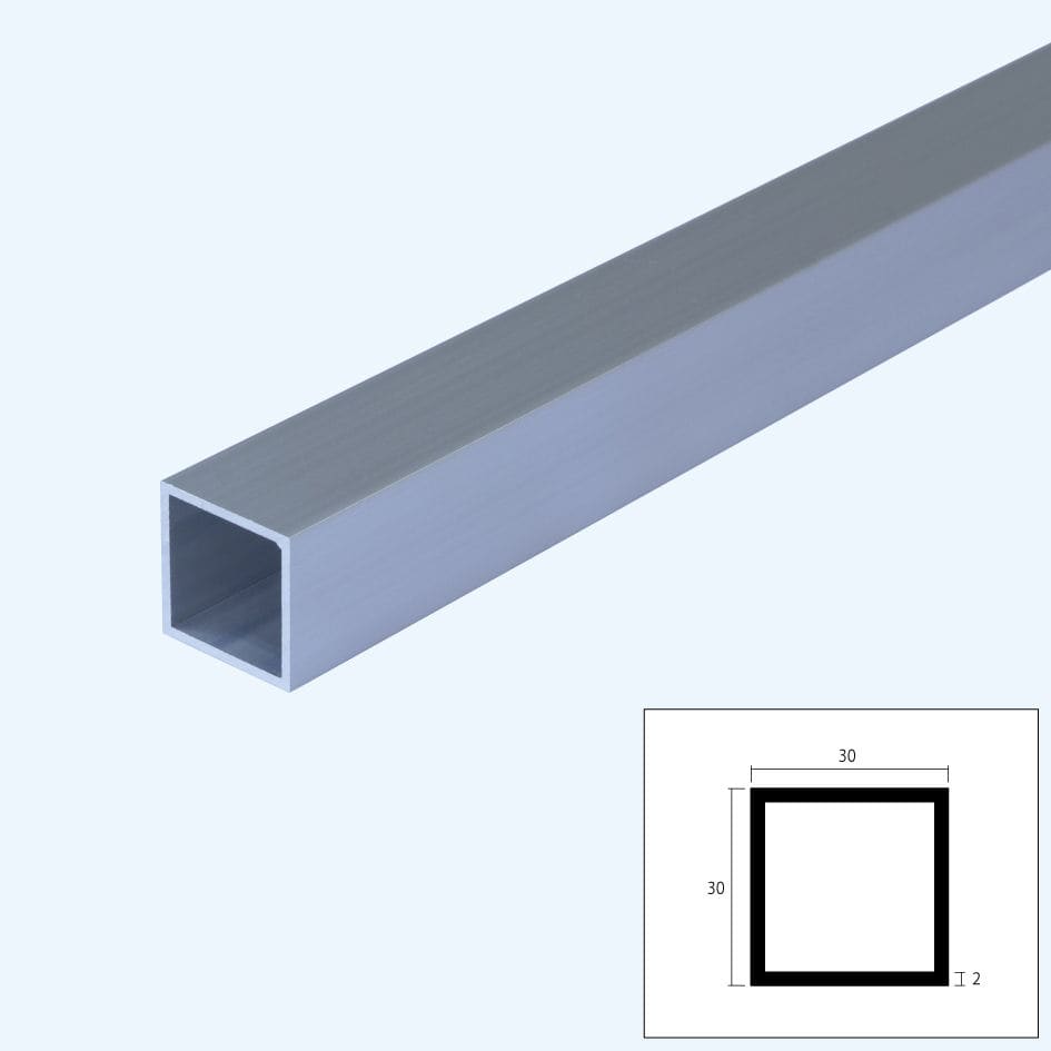 アルミ角パイプ　２．０×３０×３０×４０００　シルバー