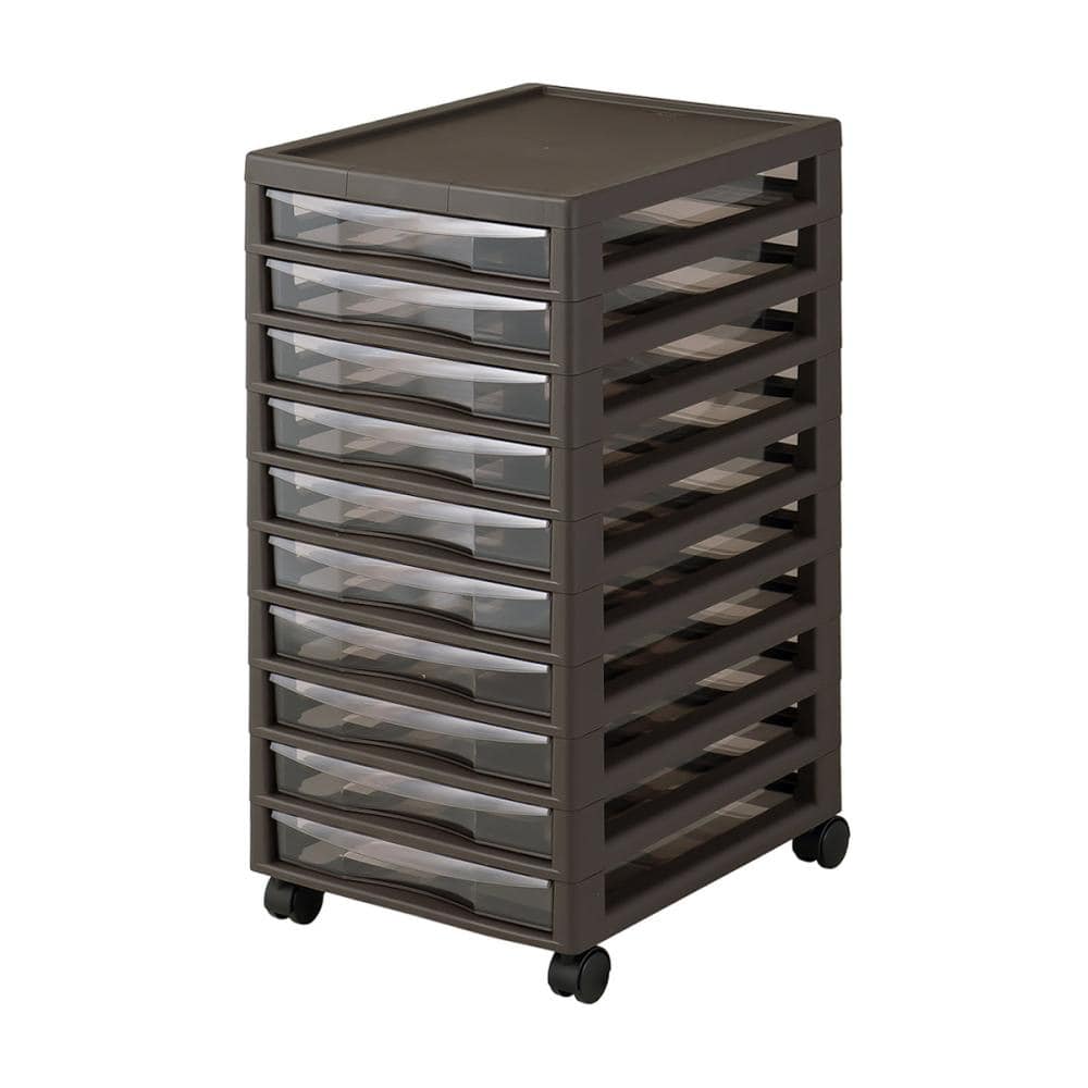 ジェイイージェイ　アプロス　Ｂ４レターケース　浅型１０段　ダークブラウン