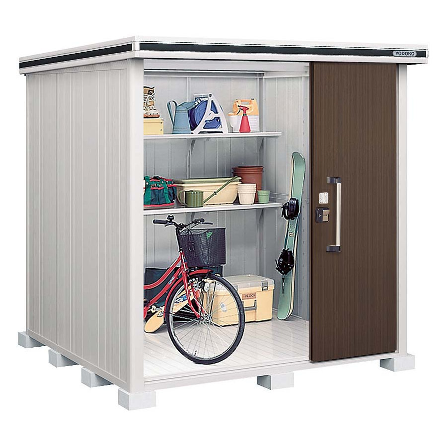 ヨド物置　エルモ　積雪型　間口２２１×奥行２２１×高さ２３６ｃｍ　カシミヤベージュ　ＬＭＤＳ－２２２２ＨＣＢ